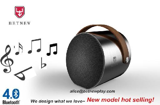 New products 2017 innovative design betnew S3 Cylinder mini portable fabric bluetooth speaker 40W wireless with leather handle: