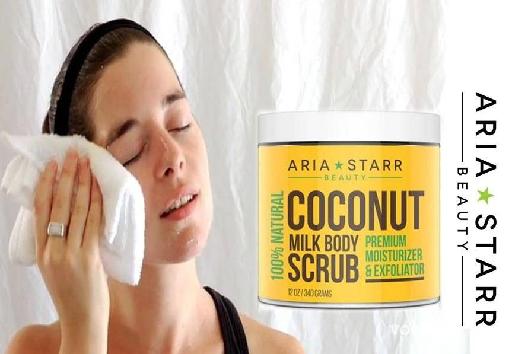 Coconut Milk Body Scrub for Perfect Glow on your face