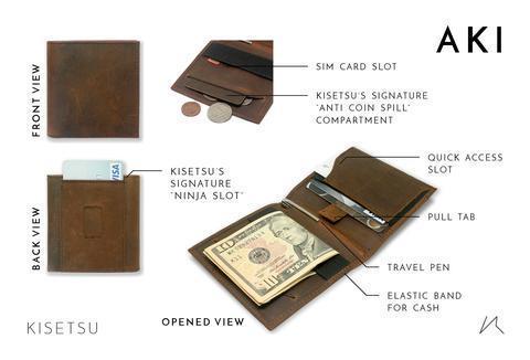 Minimalist Wallet - Aki Minimalist Slim Wallet - Kisetsu.Co
