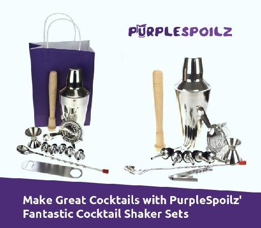 Make Great Cocktails with PurpleSpoilz' Cocktail Shaker Sets