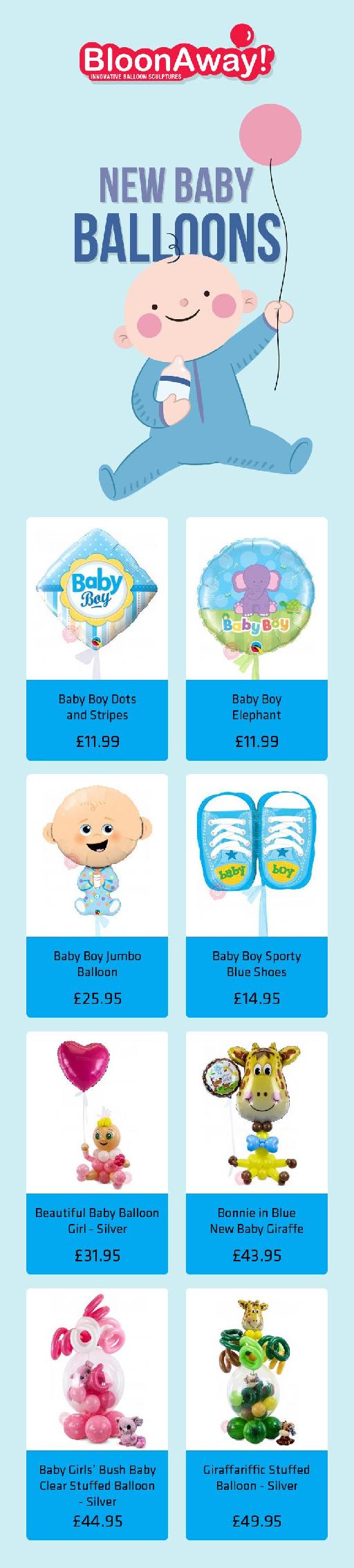 Shop High-Quality Personalised New Baby Balloons Online
