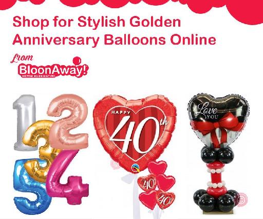 Shop for Stylish Golden Anniversary Balloons Online from BloonAway