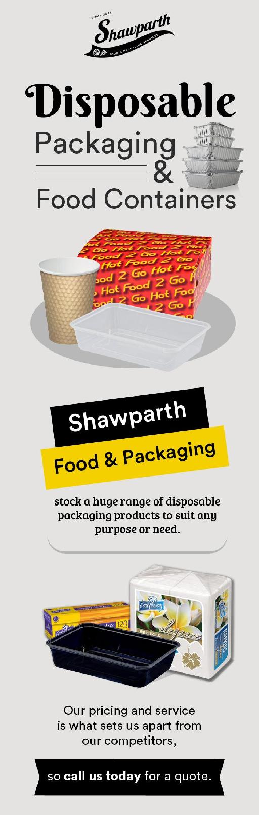 Buy Disposable Packaging Products in Brisbane from Shawparth Food & Packaging Services