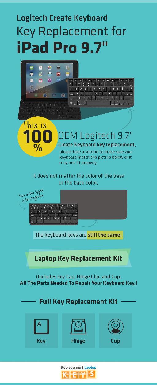 Logitech Create Laptop Replacement Keys for iPad Pro 9.7"