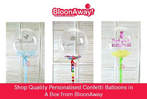 Shop Quality Personalised Confetti Balloons in A Box from BloonAway