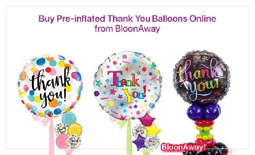 Buy Pre-inflated Thank You Balloons Online from BloonAway